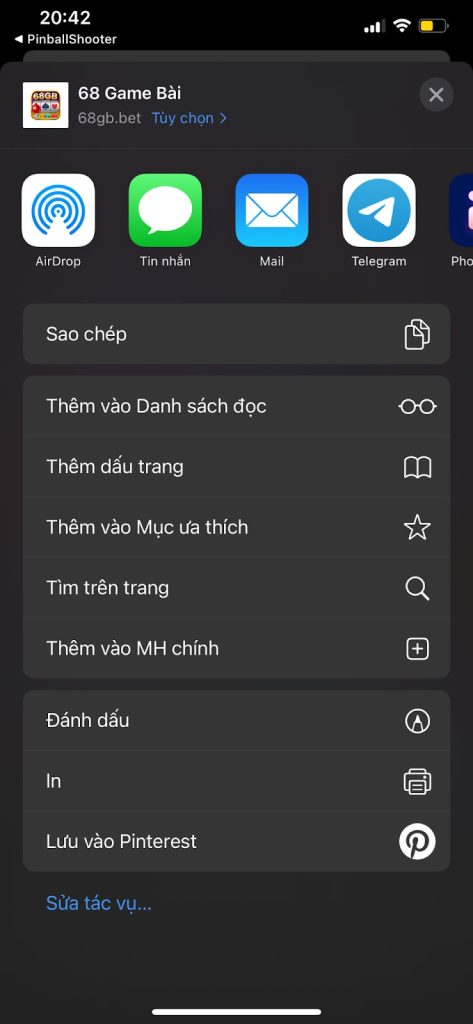 Chọn thêm vào màn hình chính