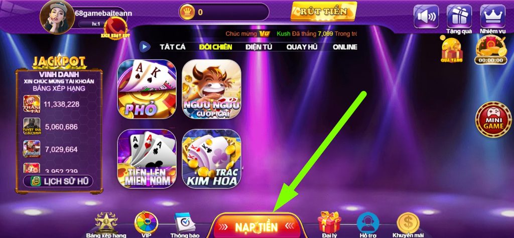 Nạp tiền 68 game bài là quá trình không thể thiếu được của bất cứ người chơi nào