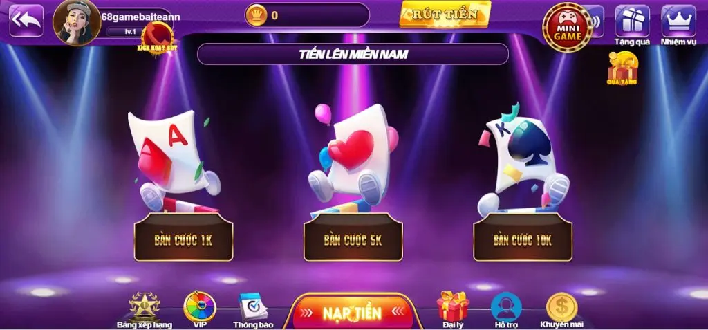 Tiến Lên Miền Nam tại cổng game 68 game bài